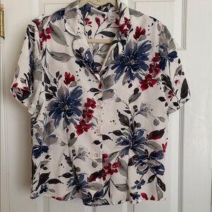 EUC Alfred Dunner Floral Button-Up Shirt Size 12